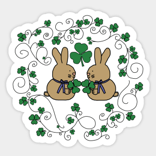 Irish Hare Shamrock St Patricks Day Sticker